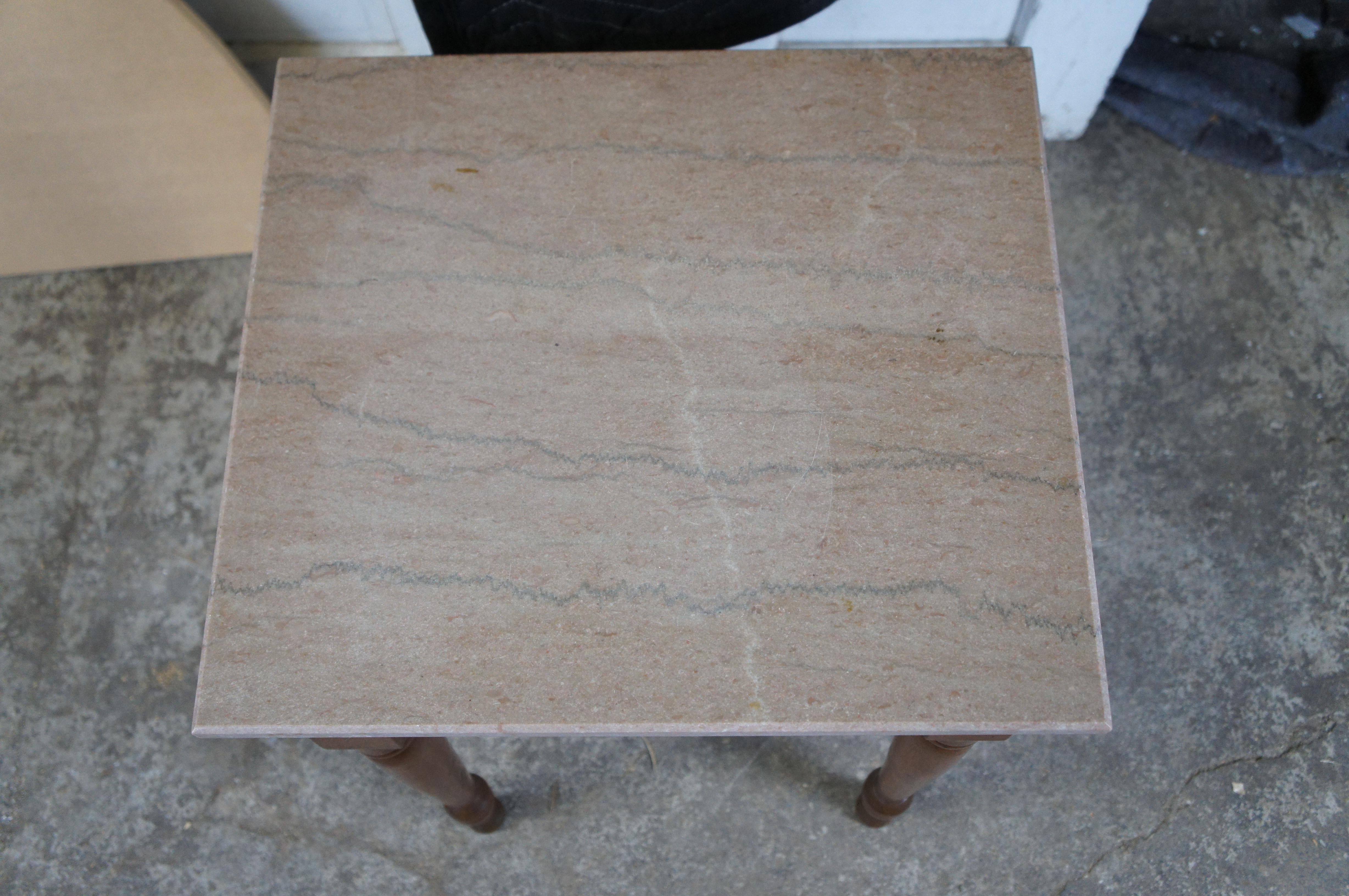 Antike viktorianische Nussbaum Granit Parlor Side End Tabelle Pedestal Skulptur Stand im Zustand „Gut“ im Angebot in Dayton, OH