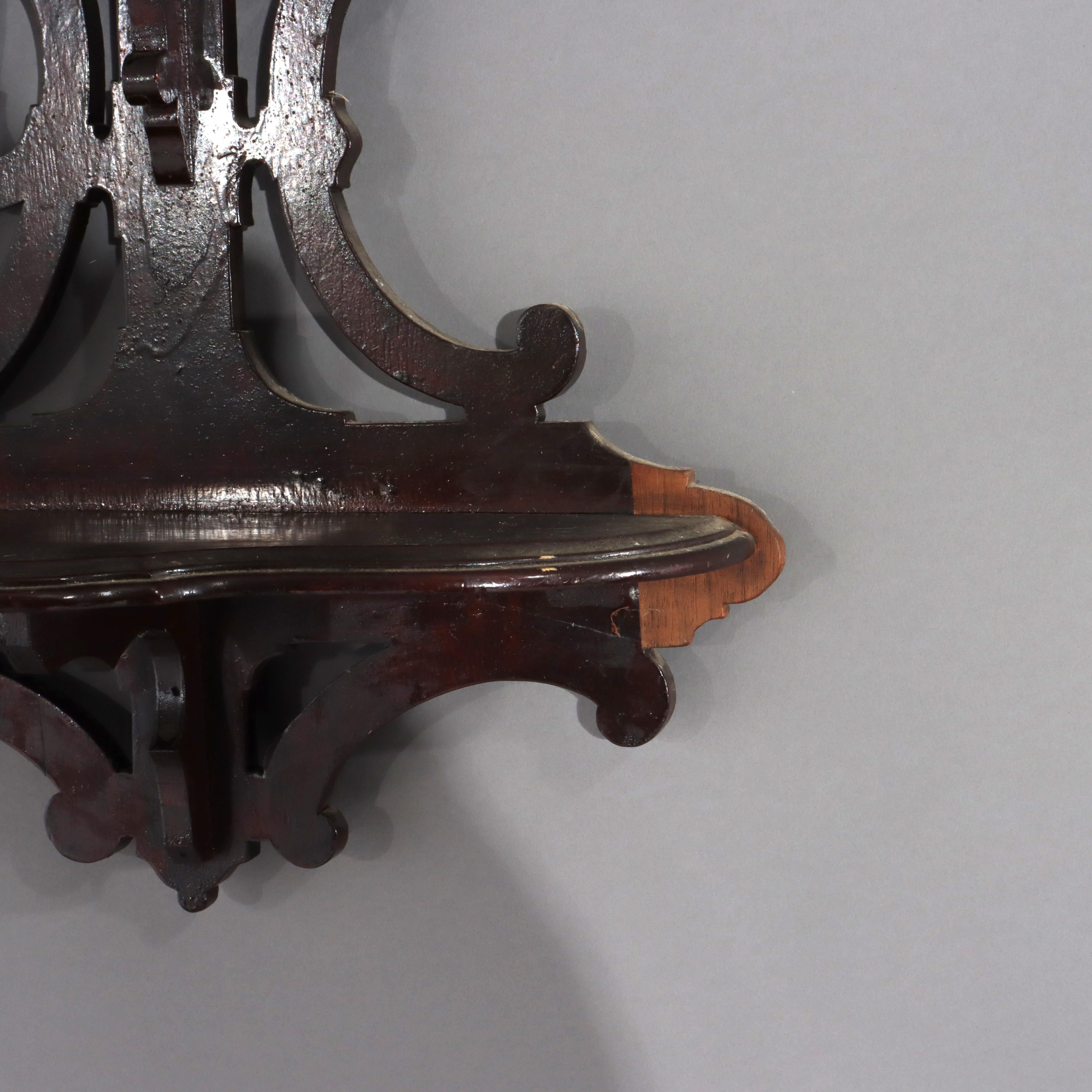 Antique Victorian Walnut Hanging Hall Mirror With Four Shelves C1890

Measures - 28 3/4