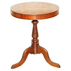 ANTIQUE ViCTORIAN WALNUT & HARDWOOD PARQUETRY INLAID TiLT TOP CHESS GAMES TABLE