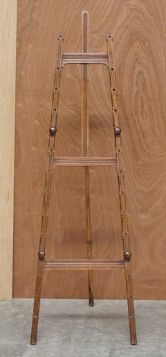 Antique Victorian Walnut Howard & Son's Artists Easel Displays Two Paintings
