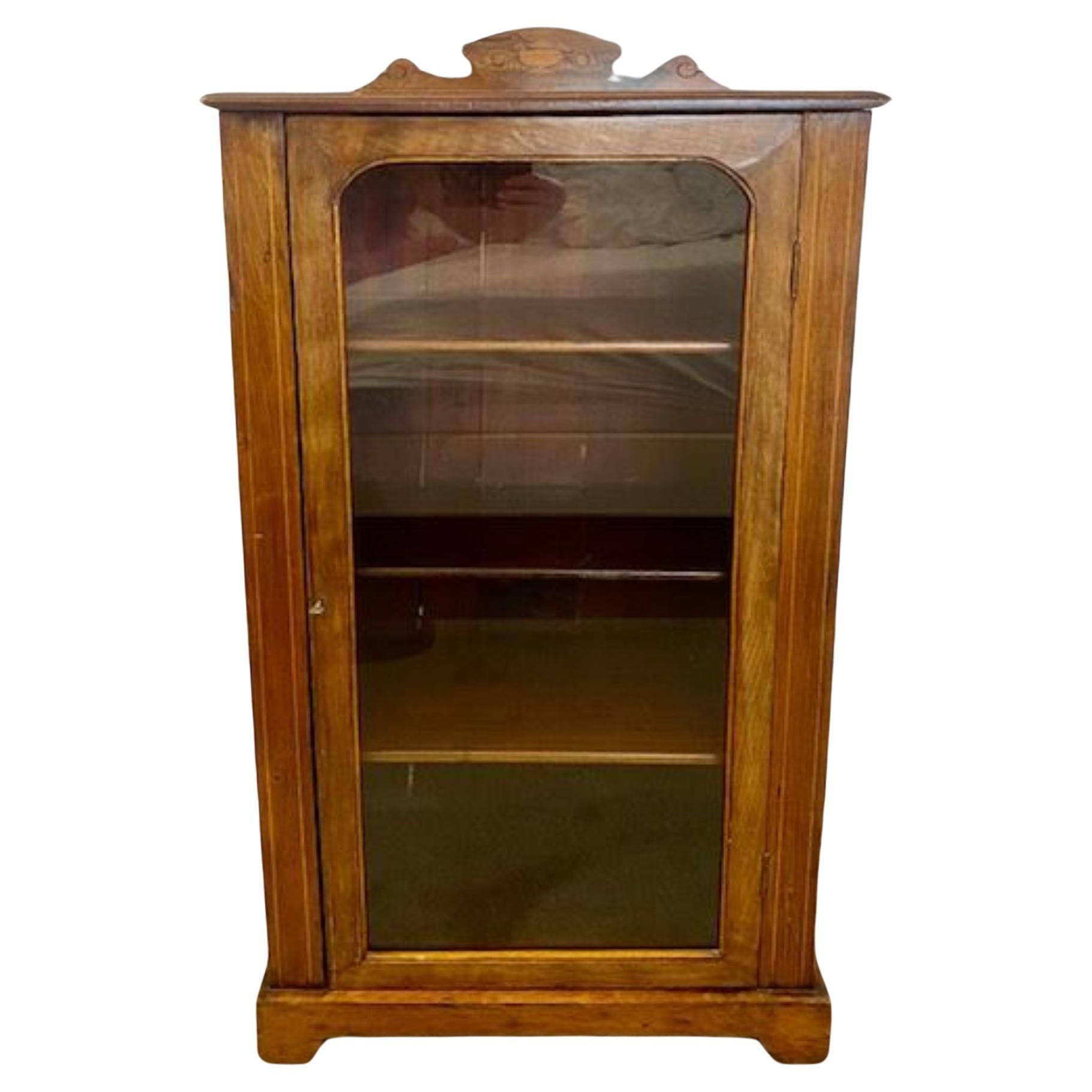 Antique Victorian Walnut Inlaid Side Cabinet