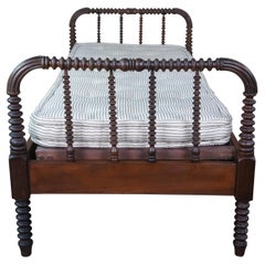 Antique Victorian Walnut Jenny Lind Spool Bed Youth American Country Spindle