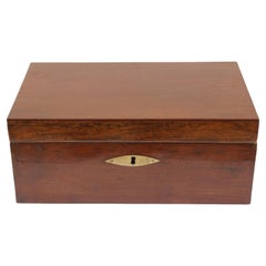 Antique Victorian Walnut Jewelry Box, Deed, Sewing Box, Scotland 1900, B2231y