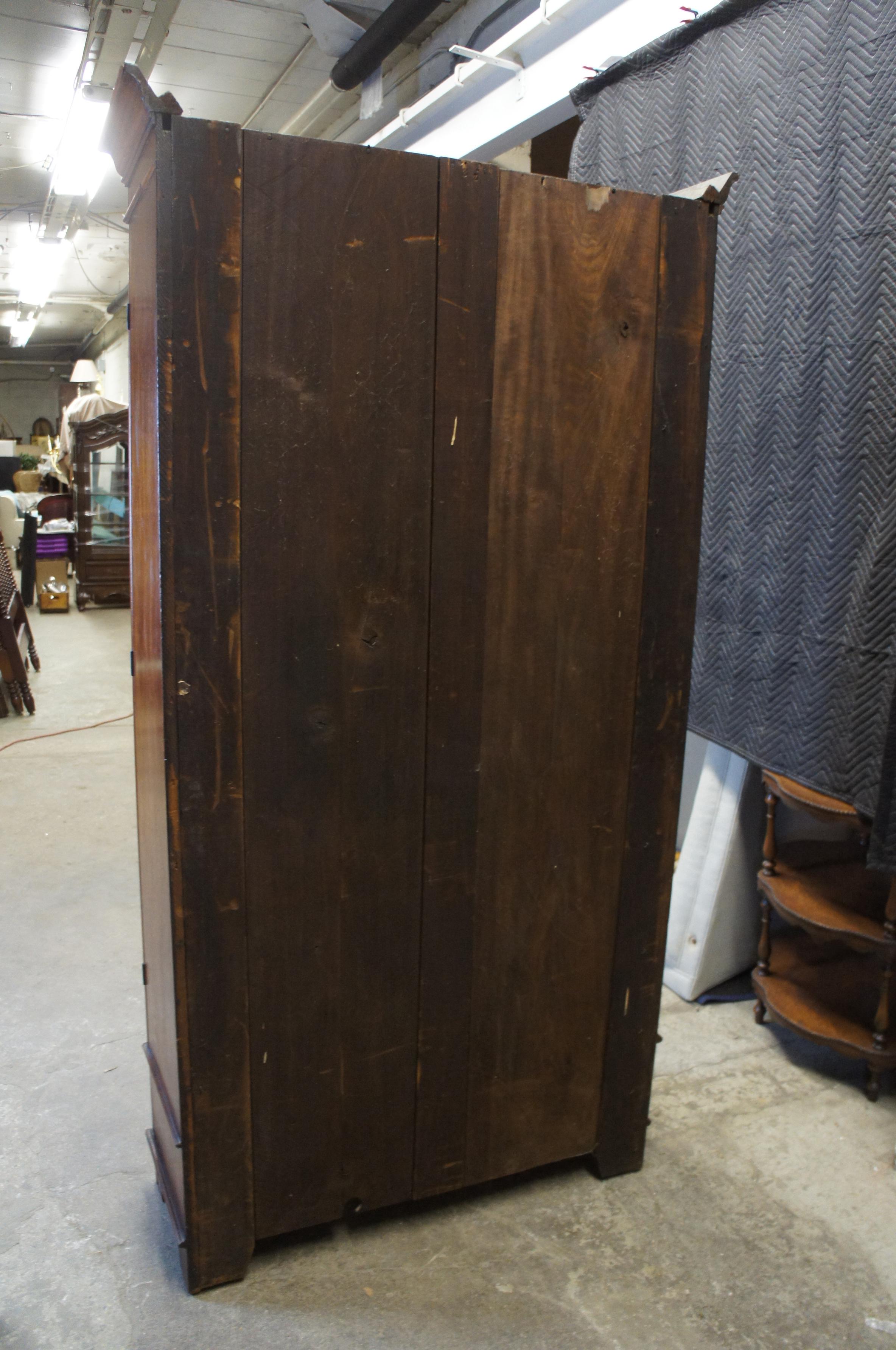 Antique Victorian Walnut Library Bookcase China Display Cabinet Fretwork 4