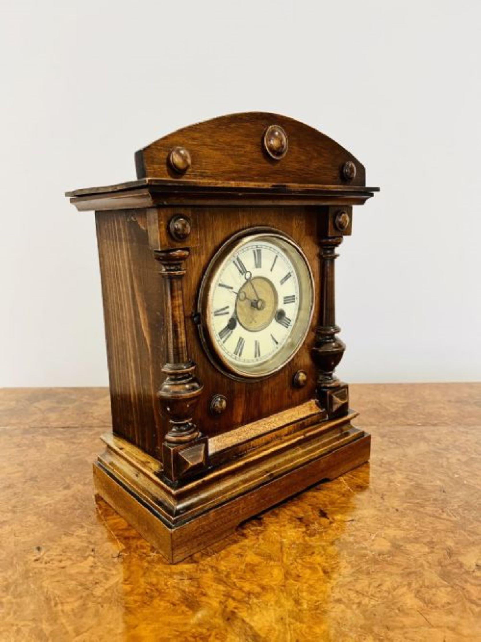 Ancienne horloge de manteau victorienne en noyer  Bon état - En vente à Ipswich, GB