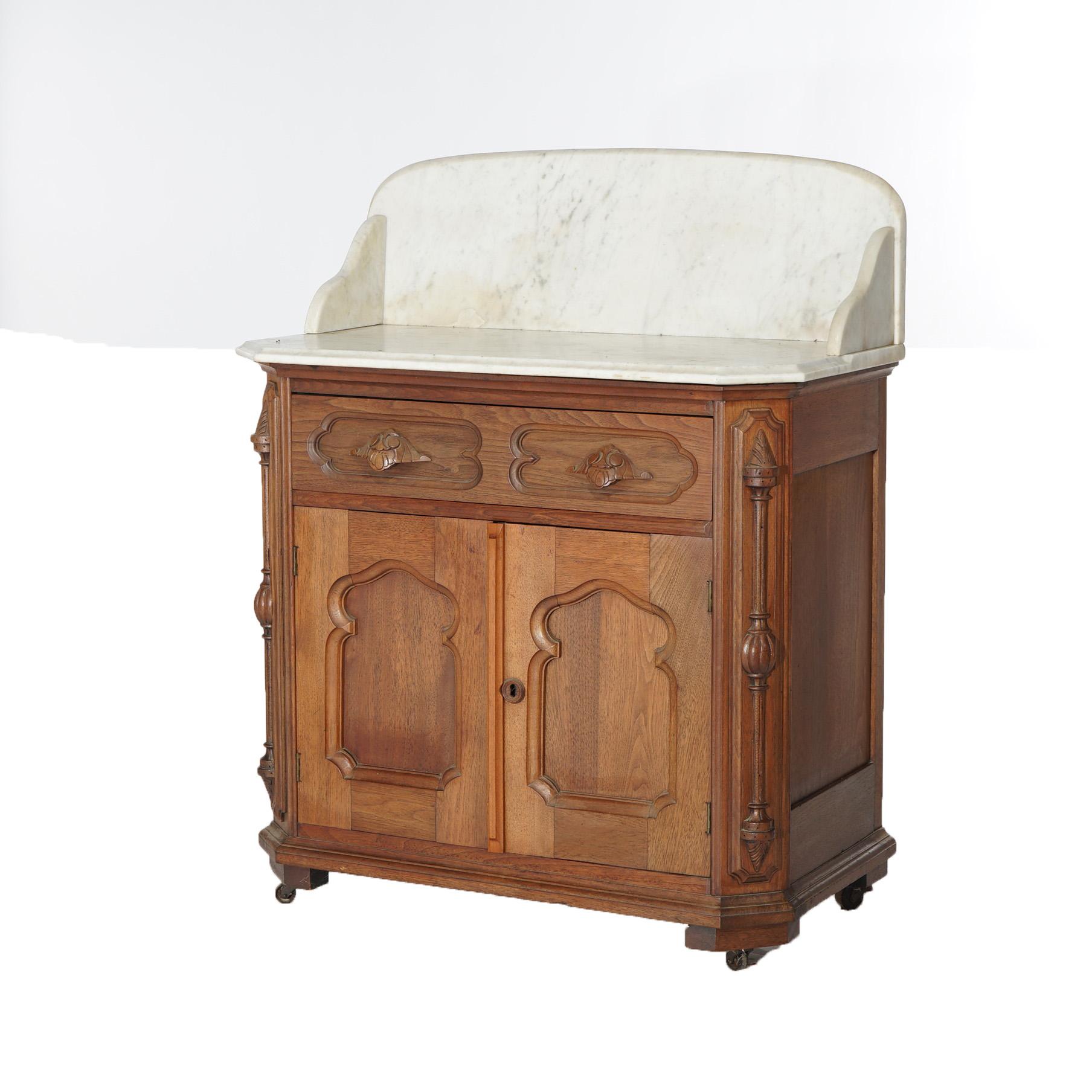 Antike viktorianische Nussbaum Marmor Top Kommode Wash Stand CIRCA 1880 (Viktorianisch) im Angebot