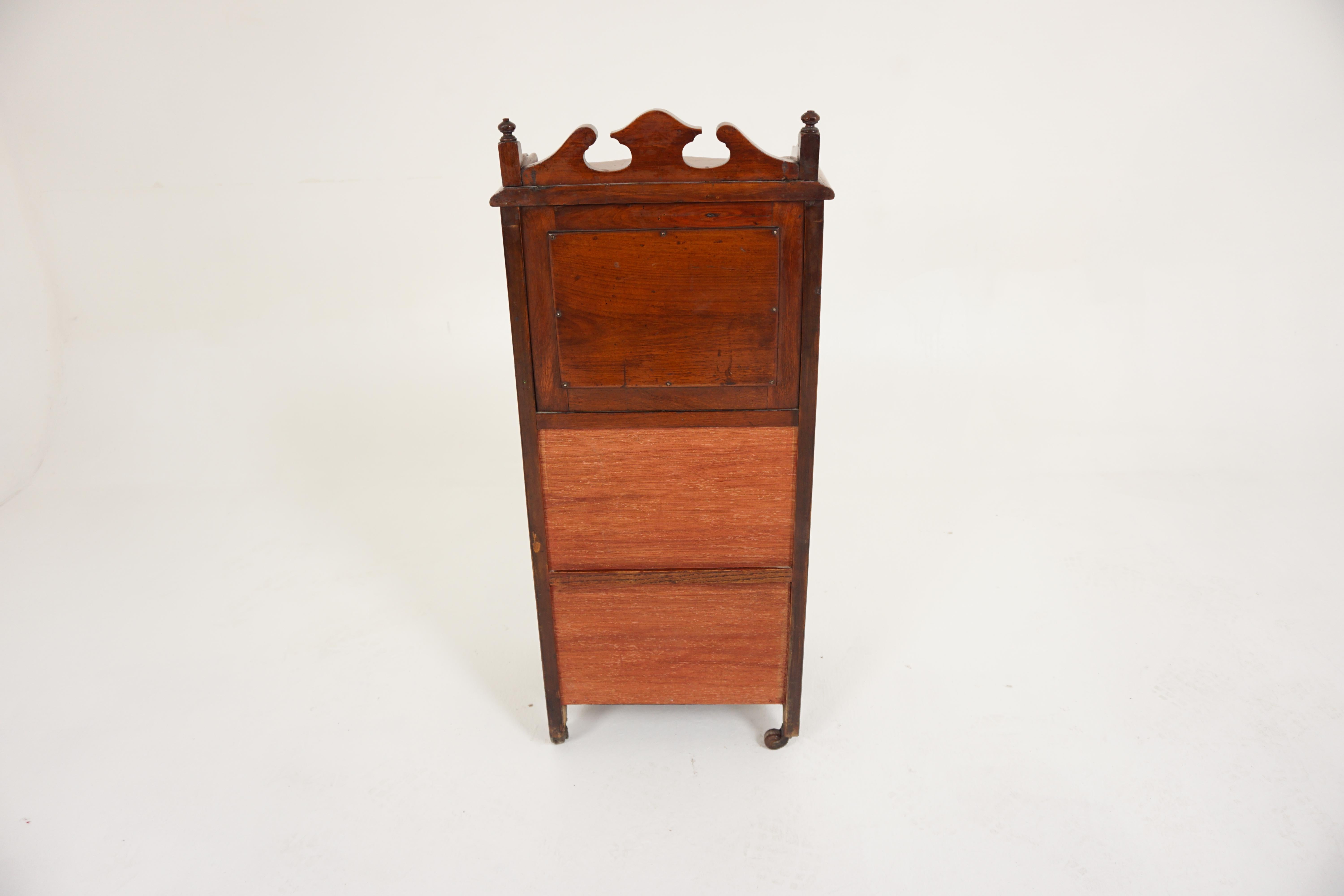 Antique Victorian Walnut Mirror Back Coal Box, Cabinet, Scotland 1880, H351 For Sale 1
