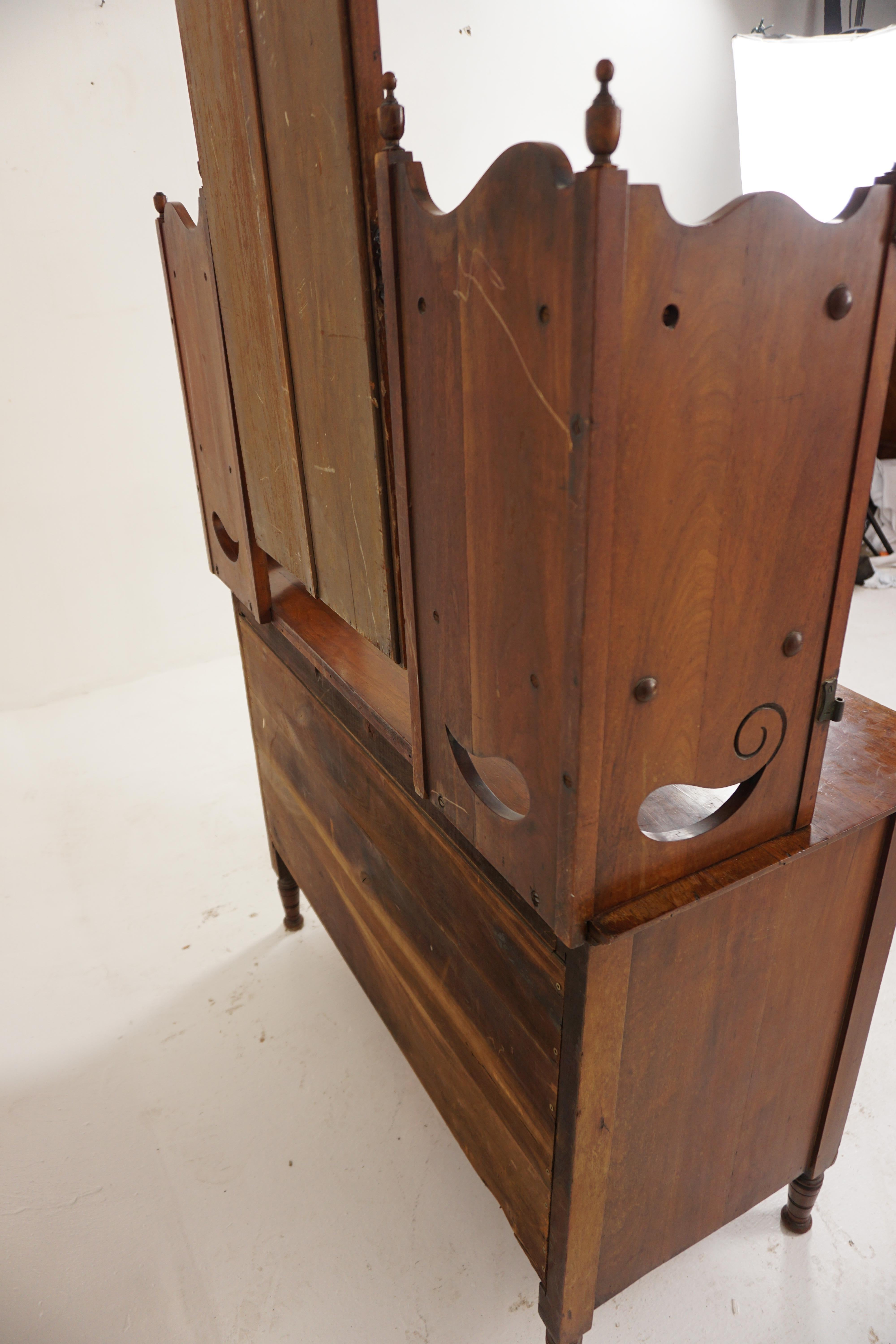 Antique Victorian Walnut Mirrored Vanity, Dressing Chest, Scotland 1880, B2895 4