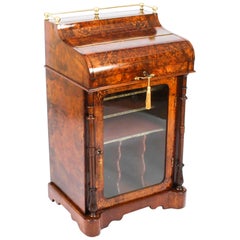 Antique Victorian Walnut Music Cabinet Davenport Desk, 19th Century