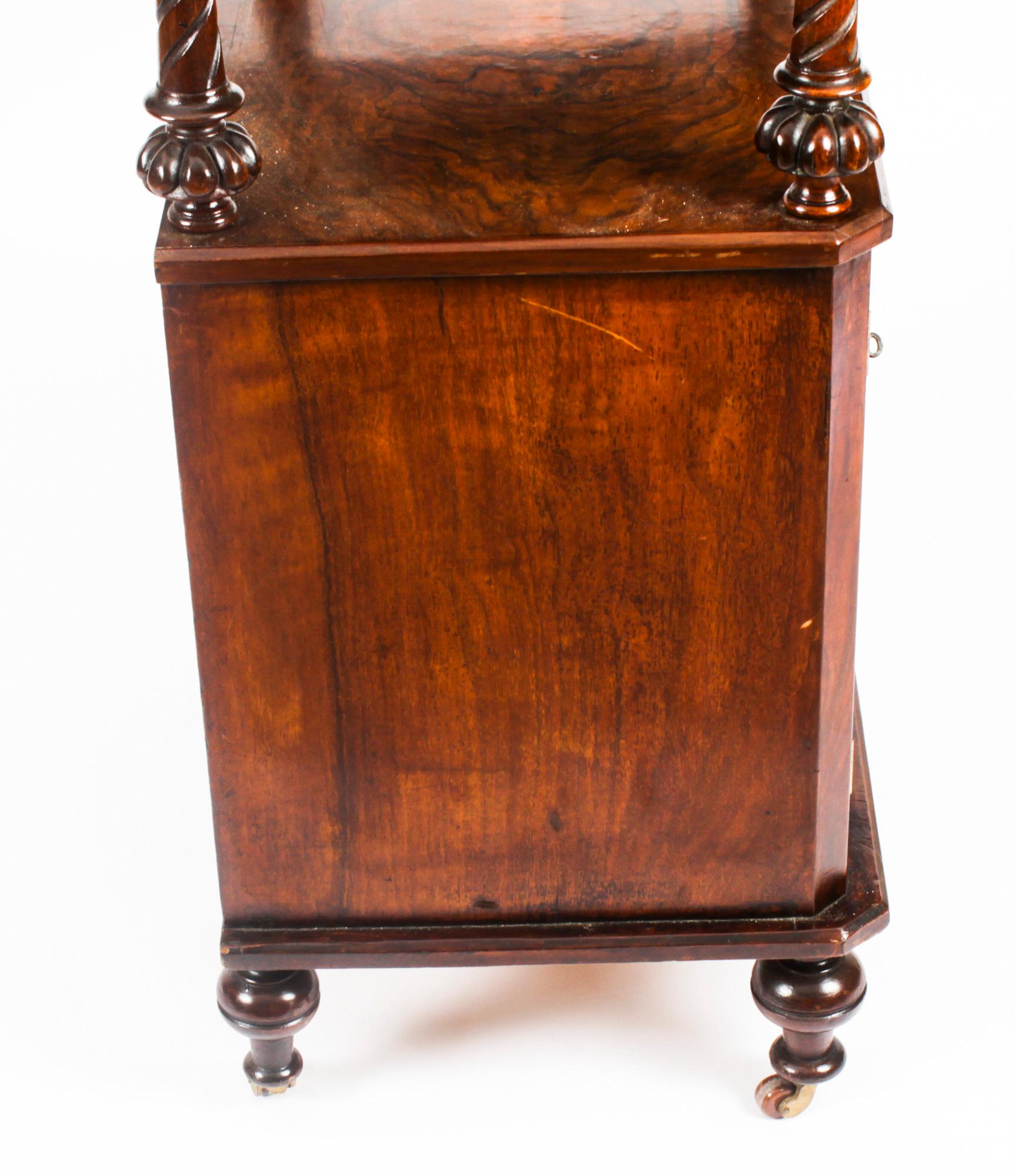 Antique Victorian Walnut Music Cabinet What Not 19th Century 10