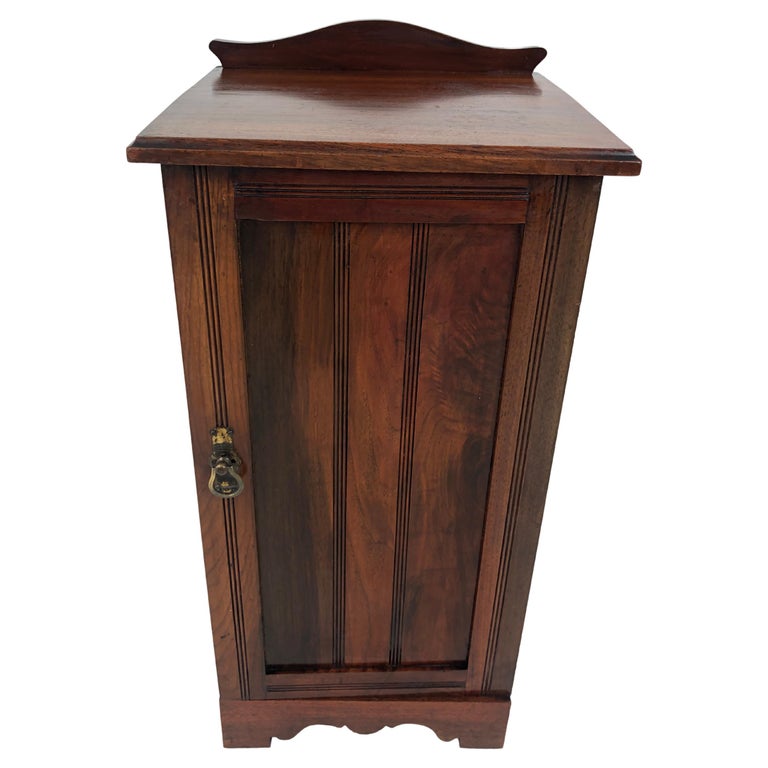 Antique Victorian Walnut Nightstand, Bedside, Lamp Table, Scotland 1880