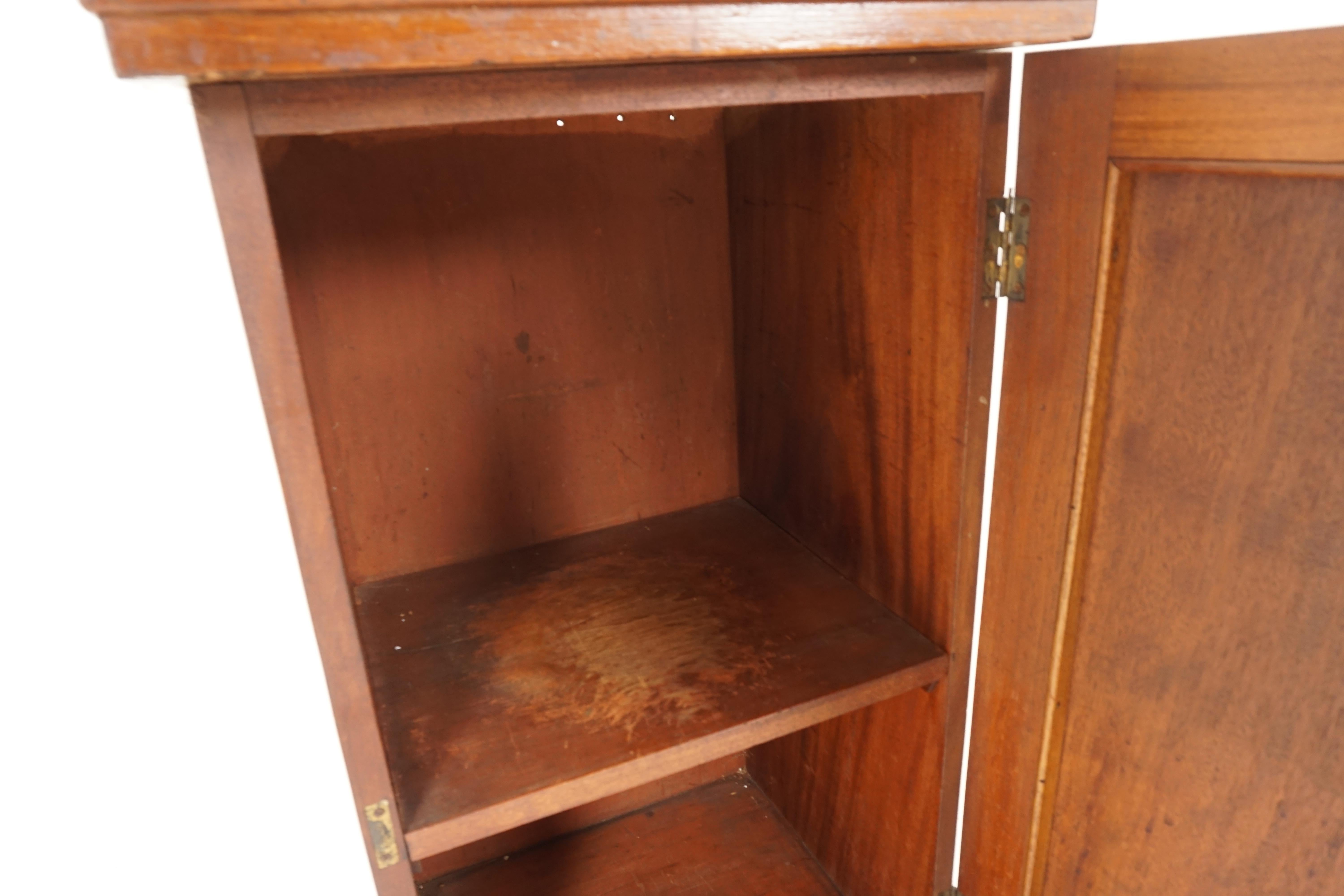 Scottish Antique Victorian Walnut Nightstand, Bedside, Lamp Table, Scotland 1890, B2100