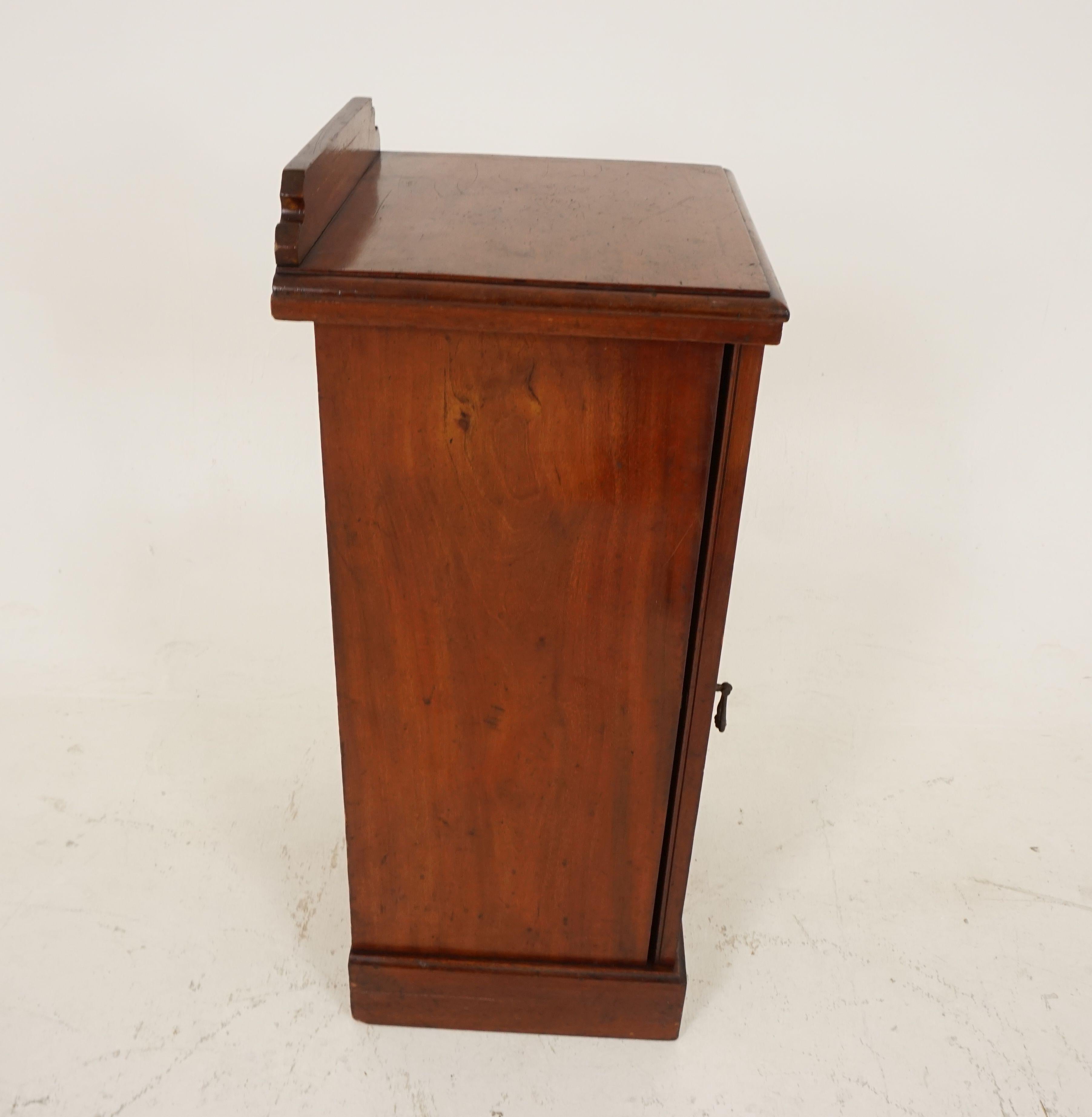 Antique Victorian Walnut Nightstand, Bedside, Lamp Table, Scotland 1890, B2100 3