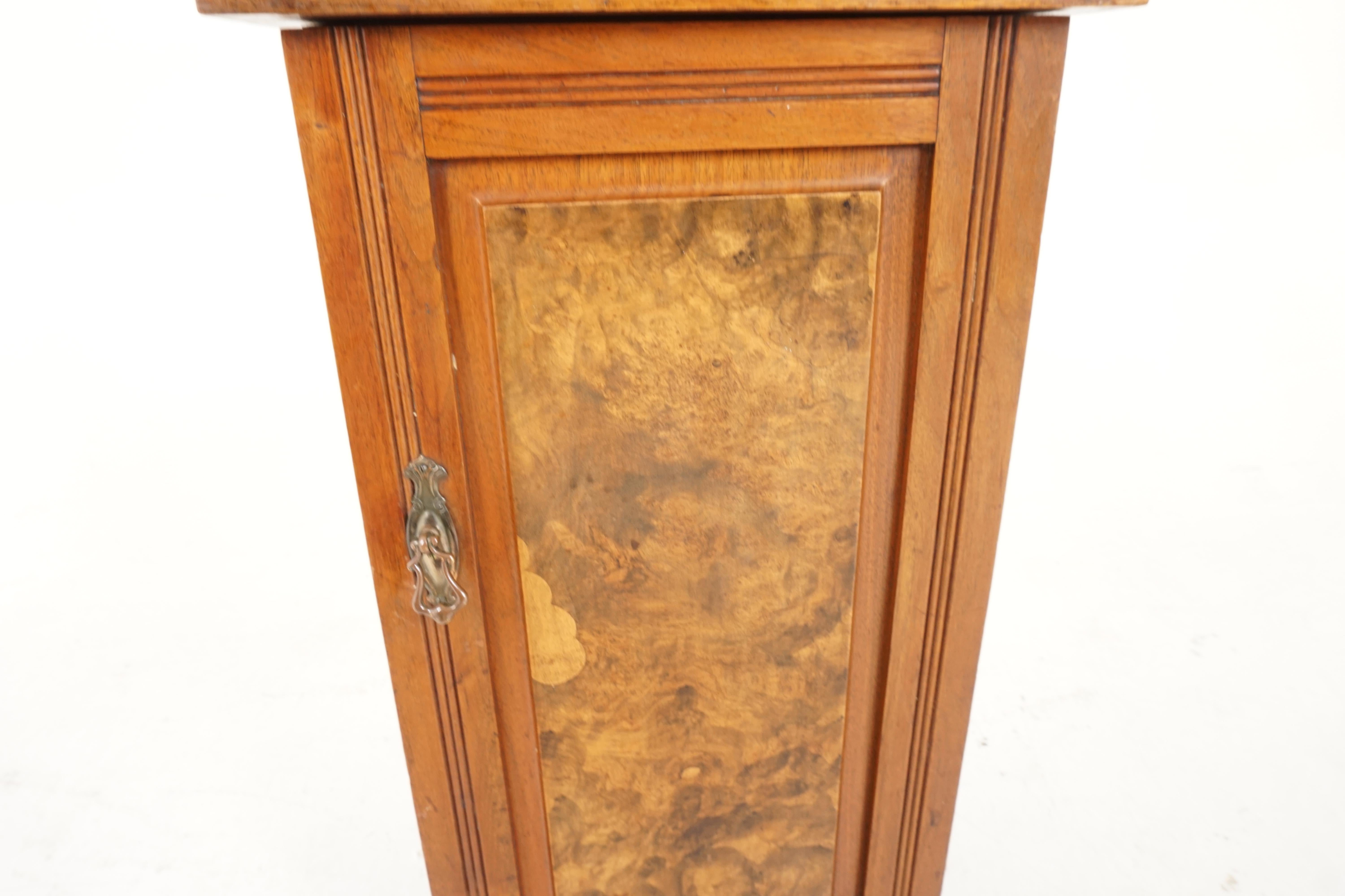 Late 19th Century Antique Victorian Walnut Nightstand, End Table, Lamp Table, Scotland 1890, B2240