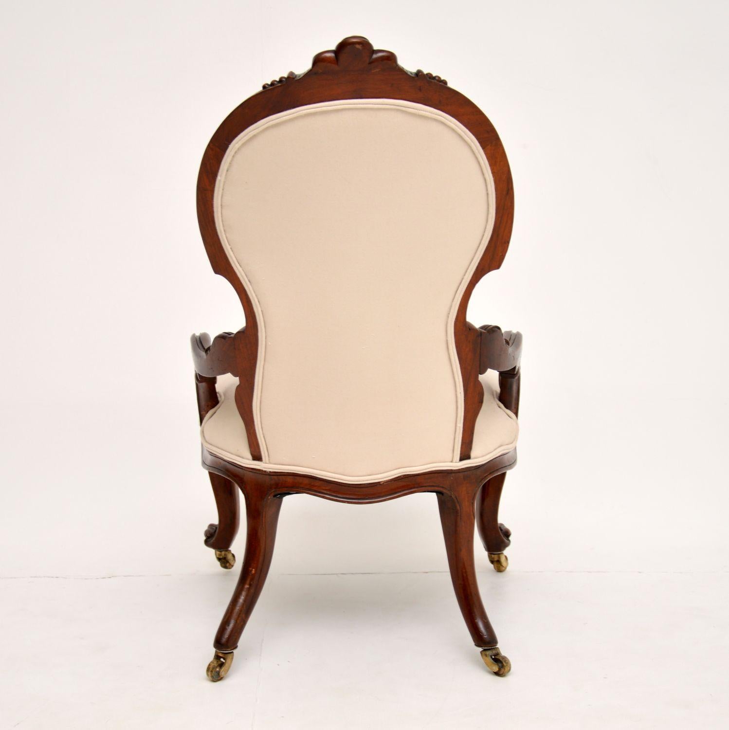 English Antique Victorian Walnut Nursing Chair