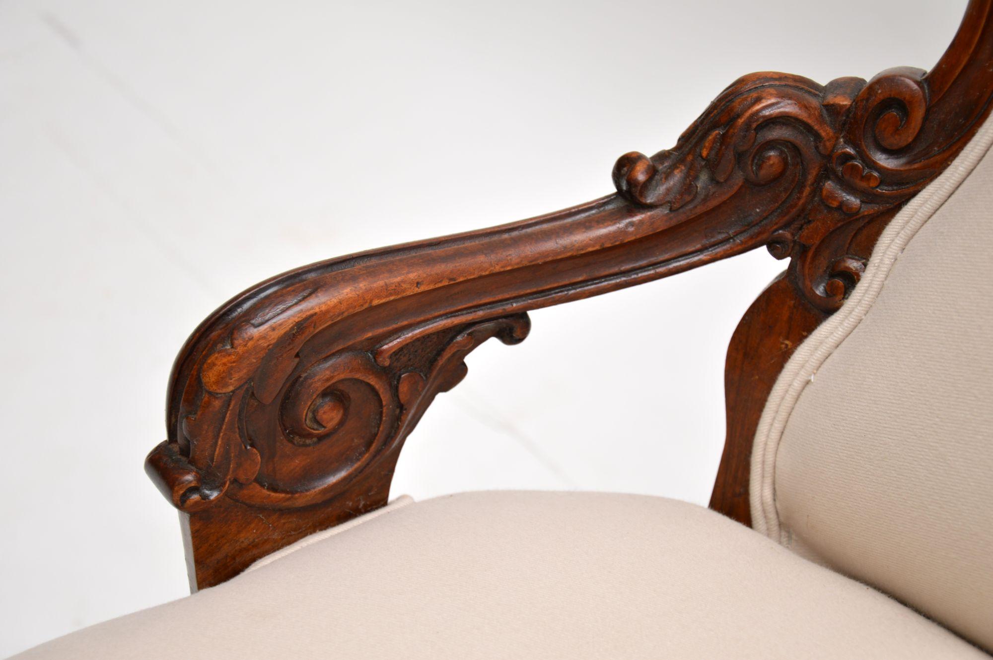 Antique Victorian Walnut Nursing Chair 1