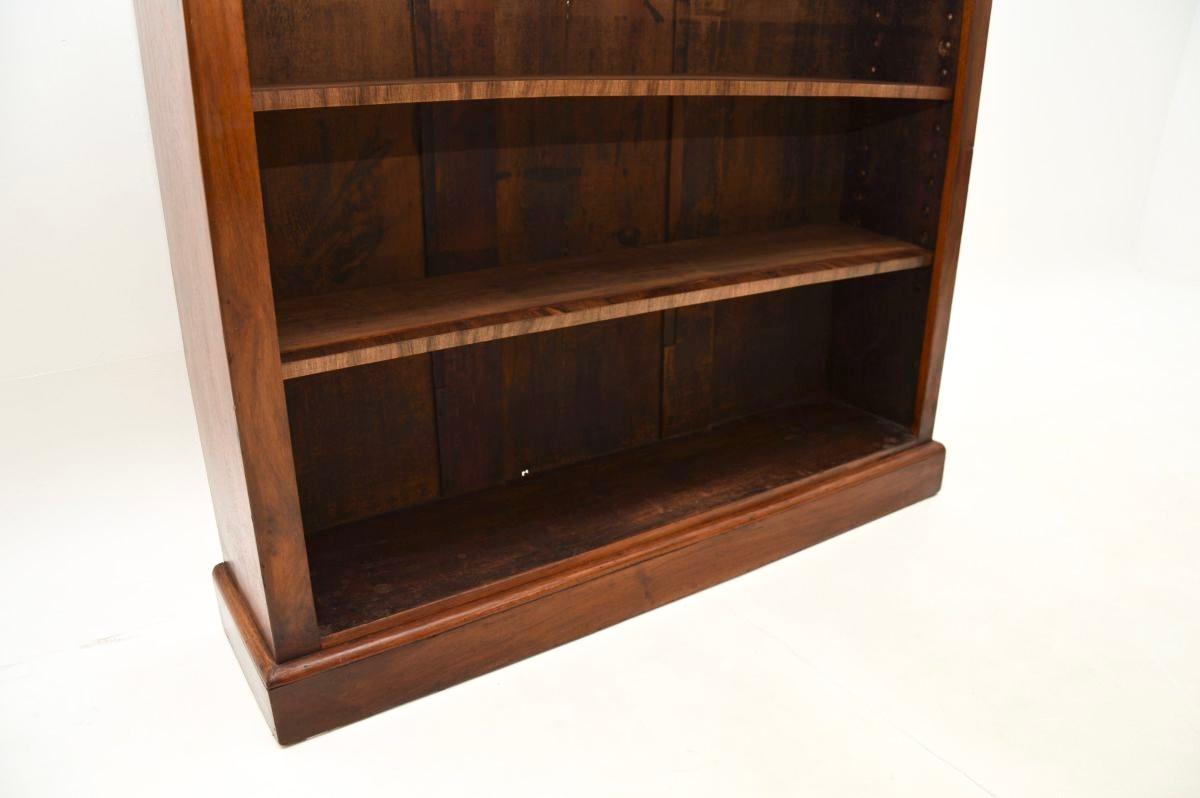 Antique Victorian Walnut Open Bookcase 4