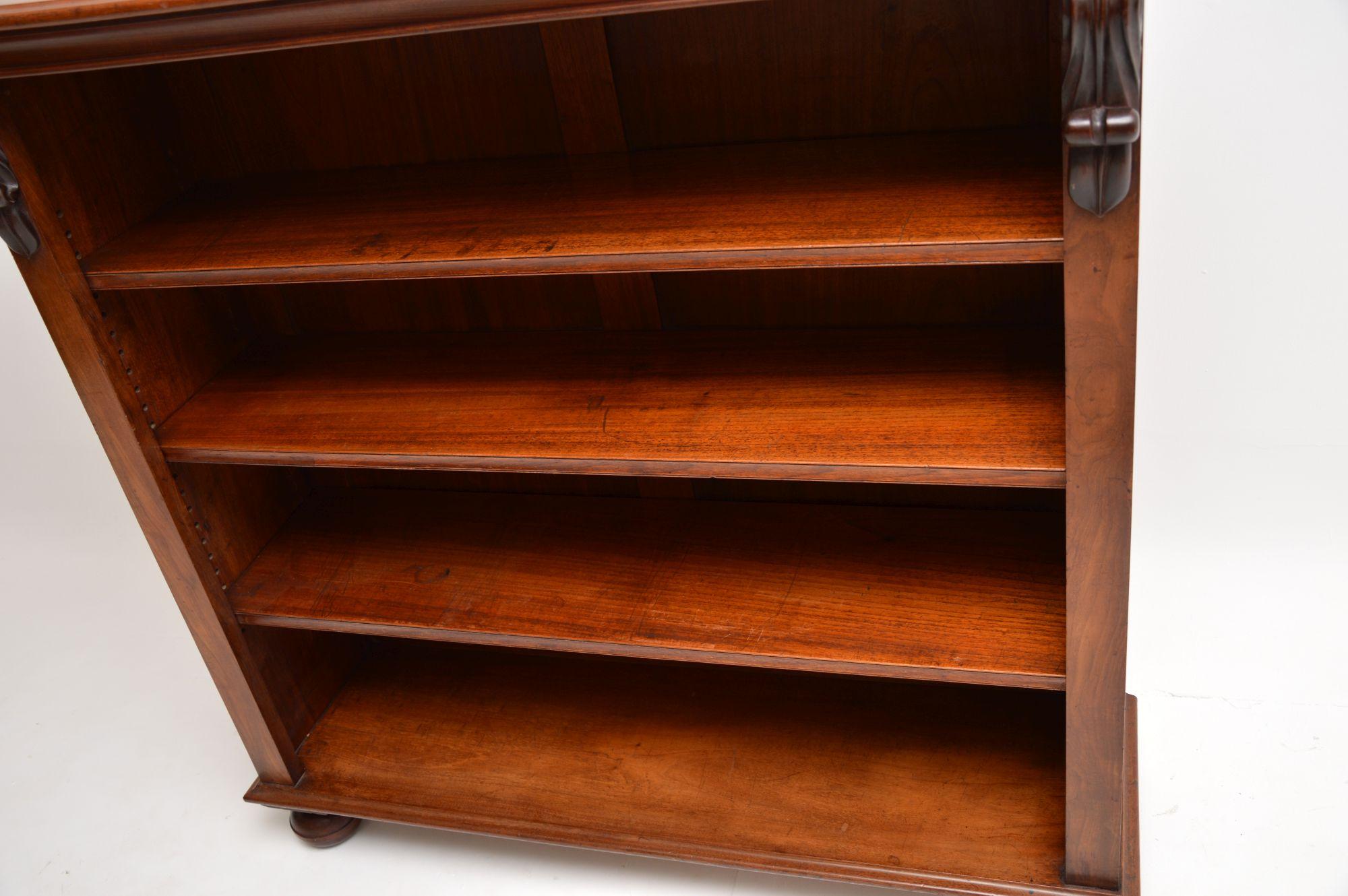 Antique Victorian Walnut Open Bookcase 6