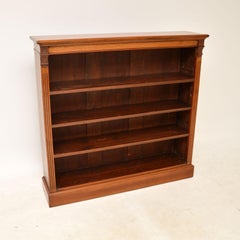 Antique Victorian Walnut Open Bookcase