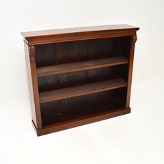 Antique Victorian Walnut Open Bookcase