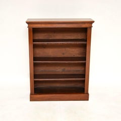 Antique Victorian Walnut Open Bookcase
