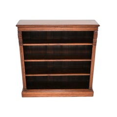 Antique Victorian Walnut Open Bookcase