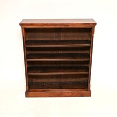 Antique Victorian Walnut Open Bookcase
