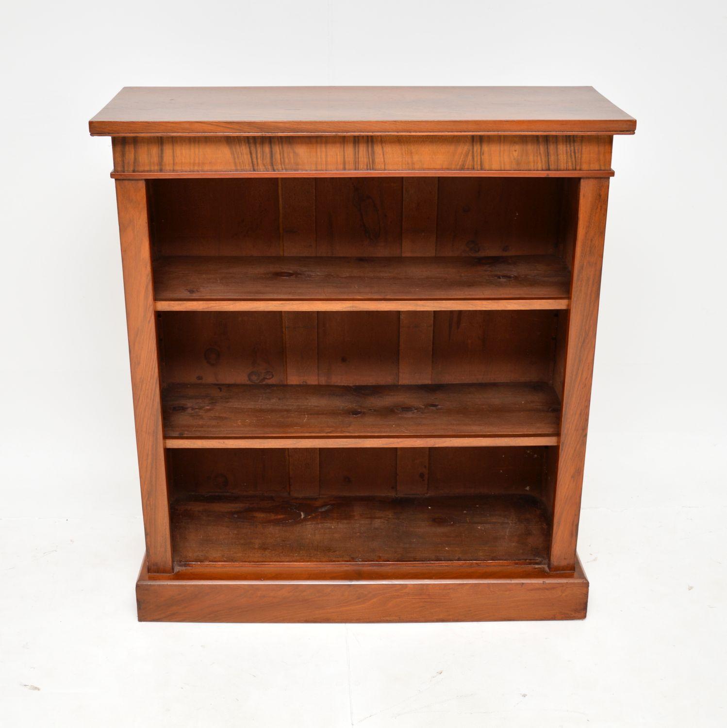 European Antique Victorian Walnut Open Bookcase