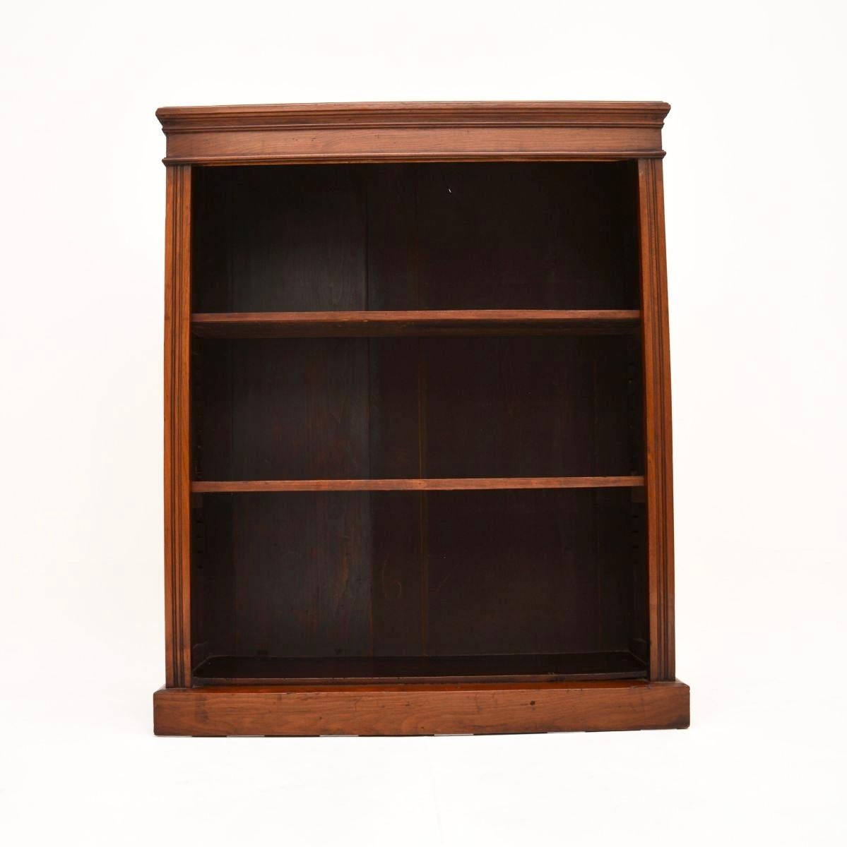 British Antique Victorian Walnut Open Bookcase