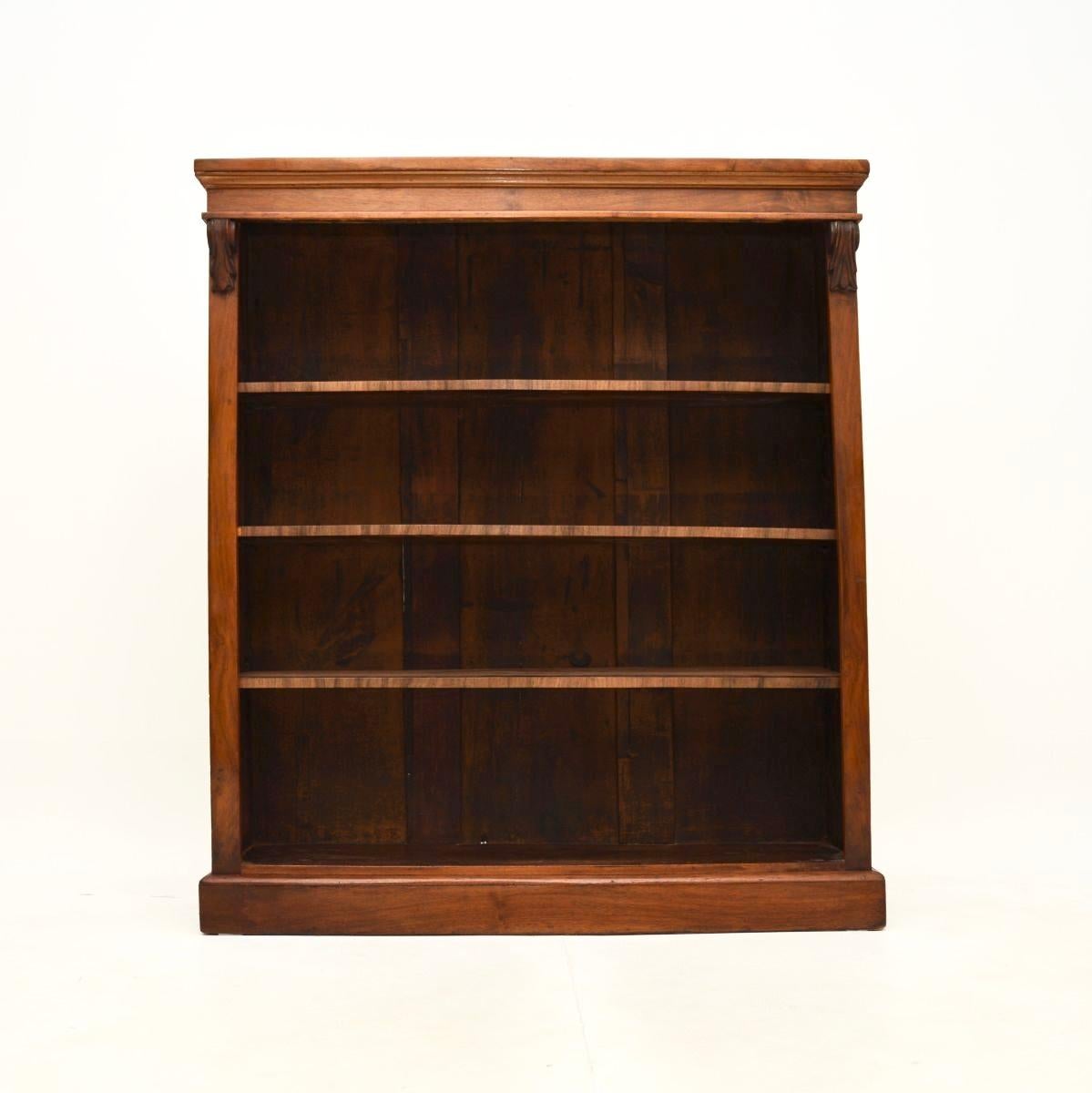 Late Victorian Antique Victorian Walnut Open Bookcase