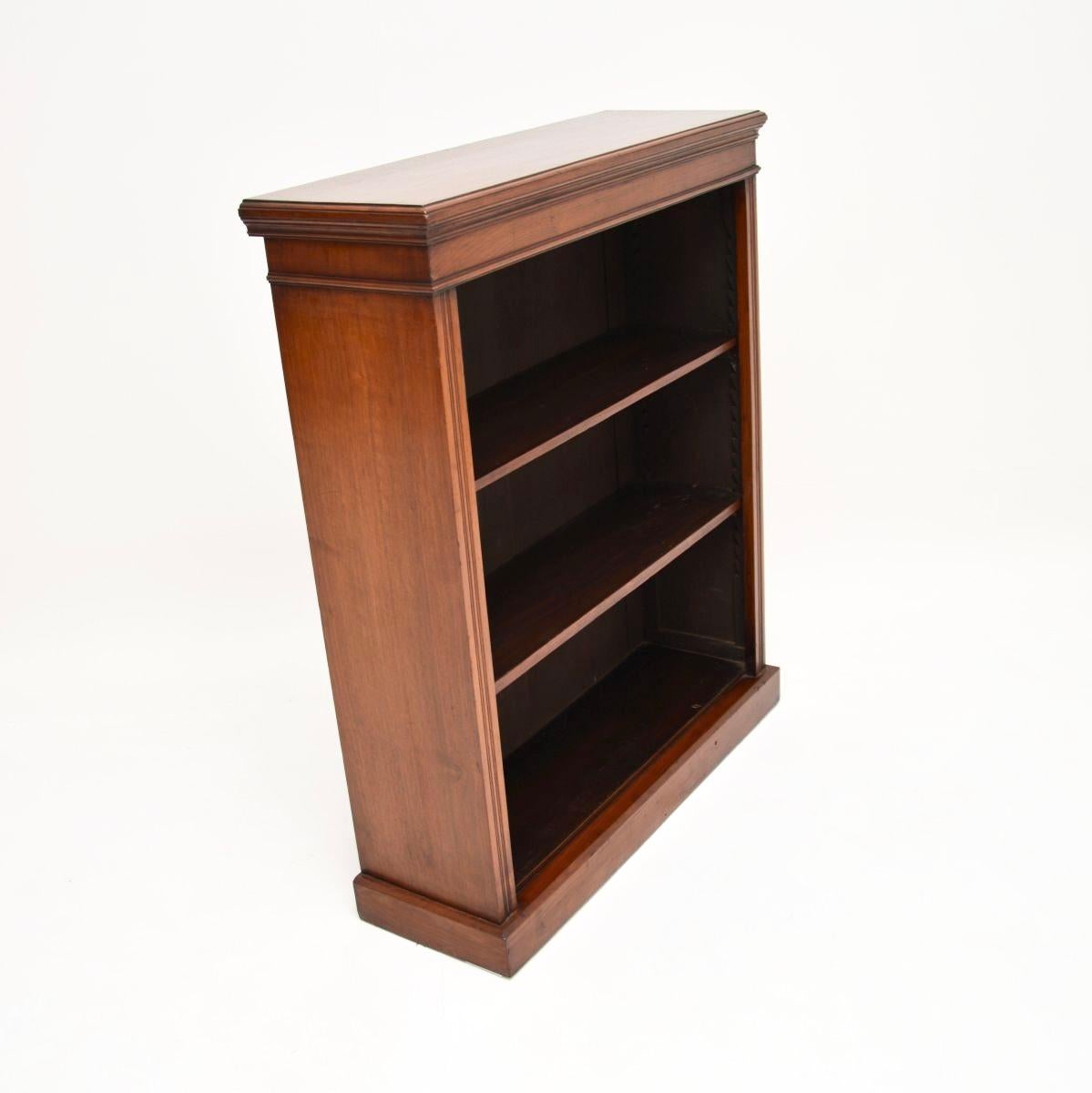 Late 19th Century Antique Victorian Walnut Open Bookcase