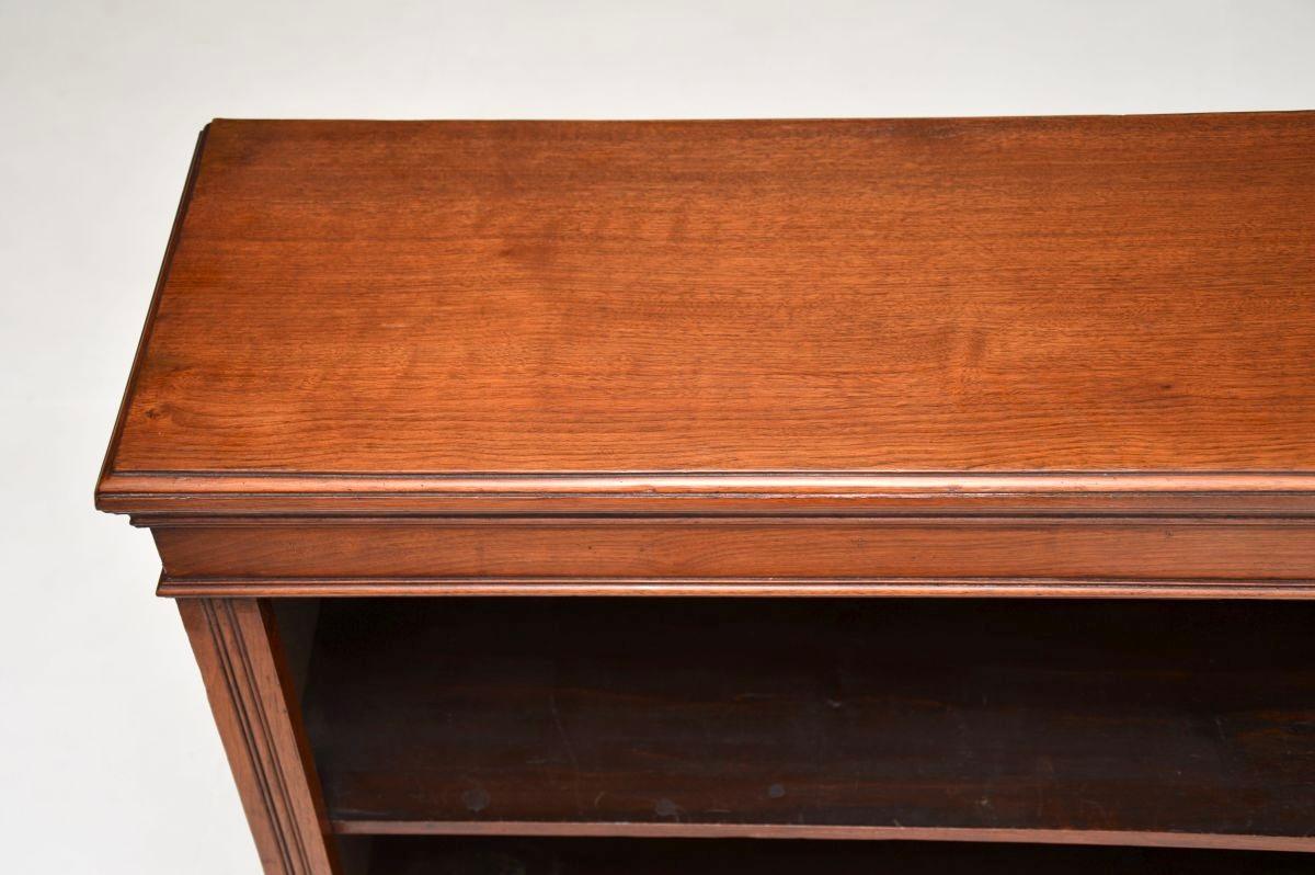 Antique Victorian Walnut Open Bookcase 2