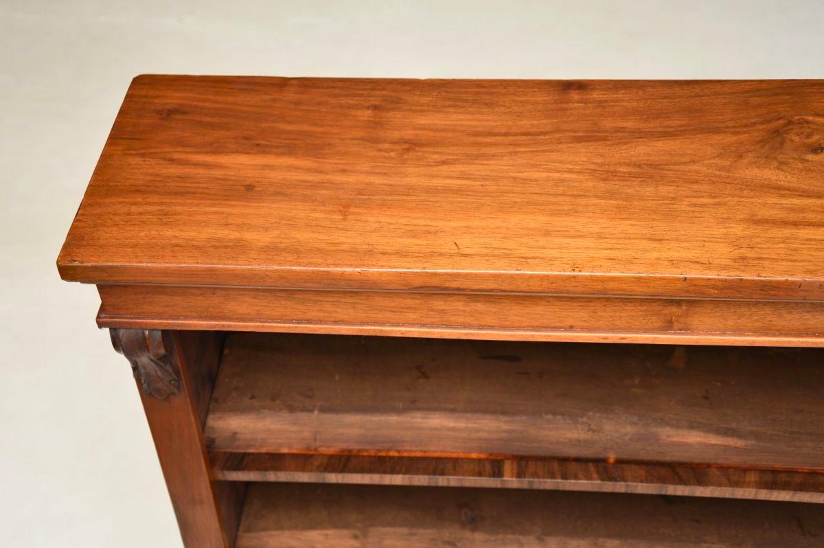 Antique Victorian Walnut Open Bookcase 1