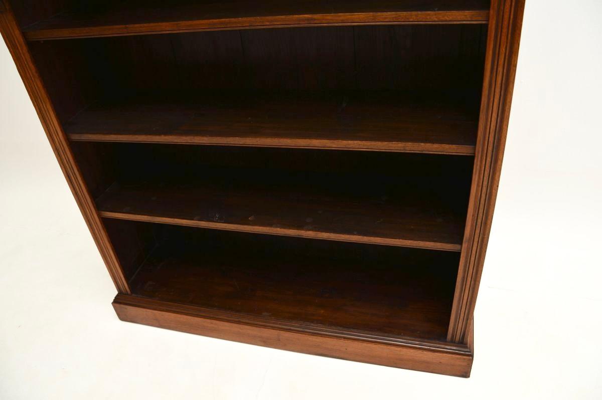 Antique Victorian Walnut Open Bookcase For Sale 1