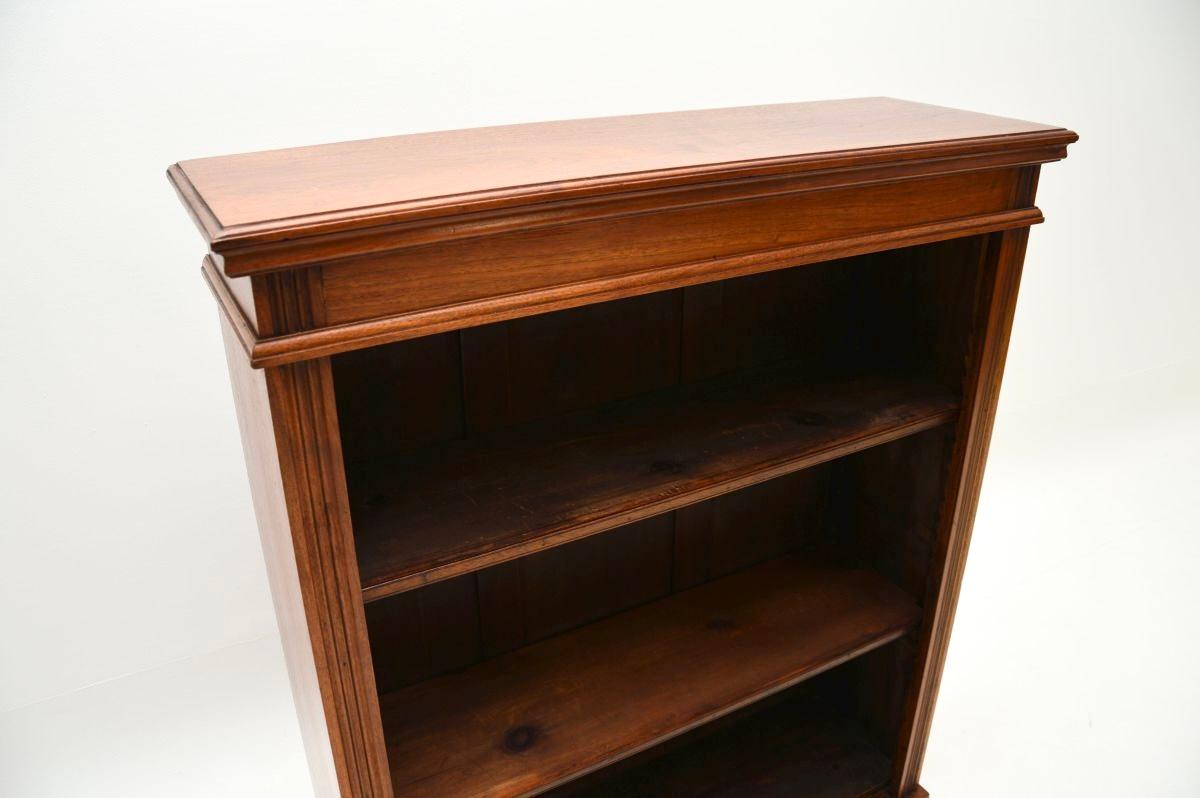 Antique Victorian Walnut Open Bookcase For Sale 1