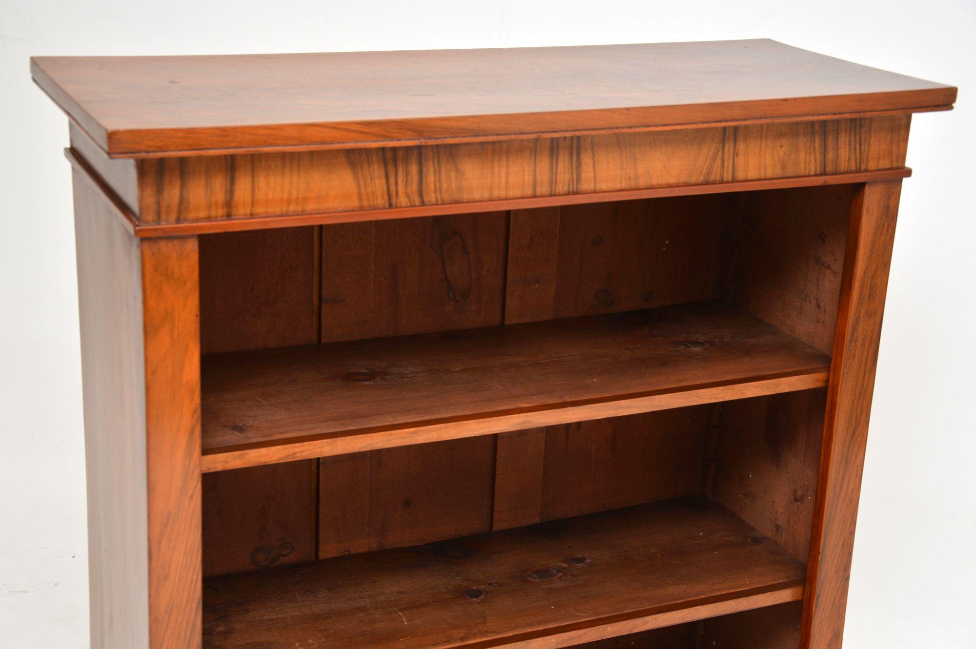 Antique Victorian Walnut Open Bookcase 3