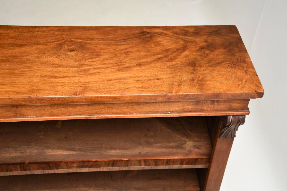 Antique Victorian Walnut Open Bookcase 2