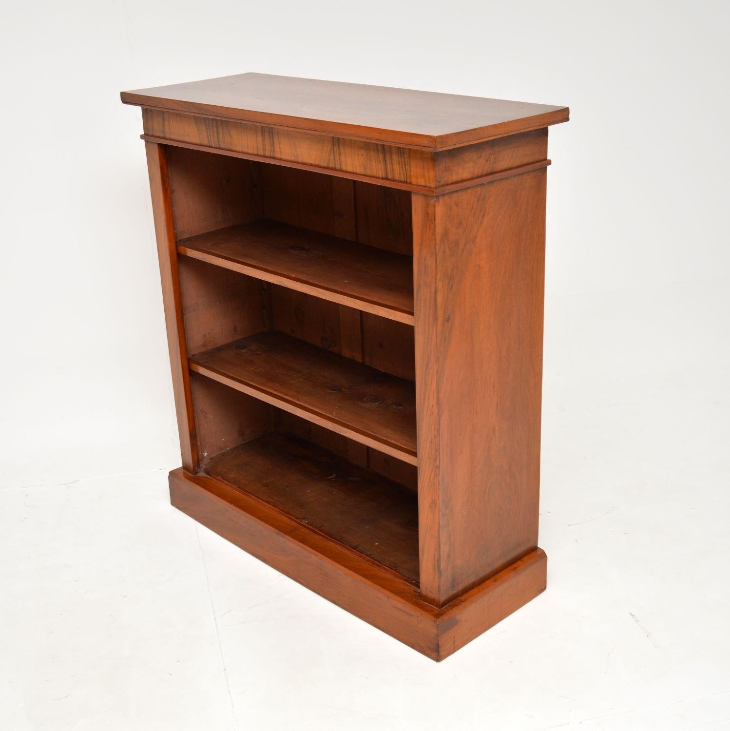 Antique Victorian Walnut Open Bookcase 4