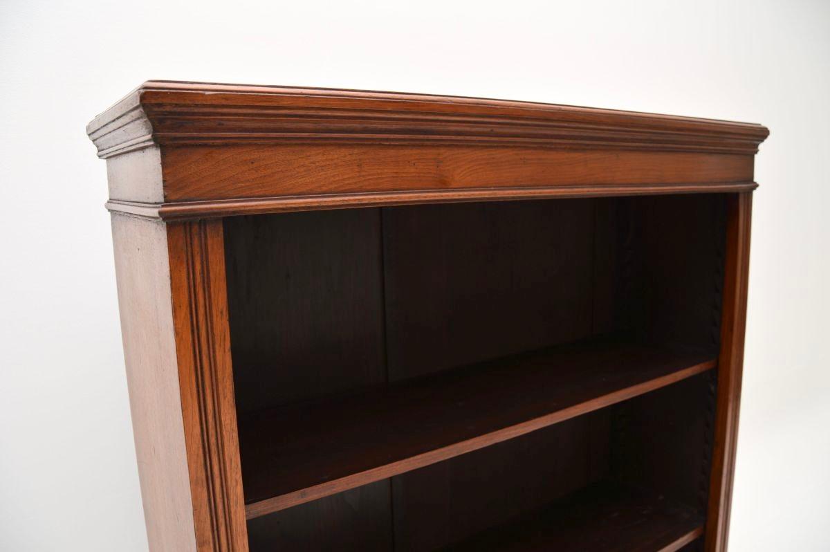 Antique Victorian Walnut Open Bookcase 4