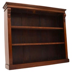 Antique Victorian Walnut Open Bookcase