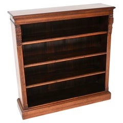 Antique Victorian Walnut Open Bookcase