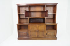 Antique Victorian Walnut Open Bookcase, Scotland 1875, H519