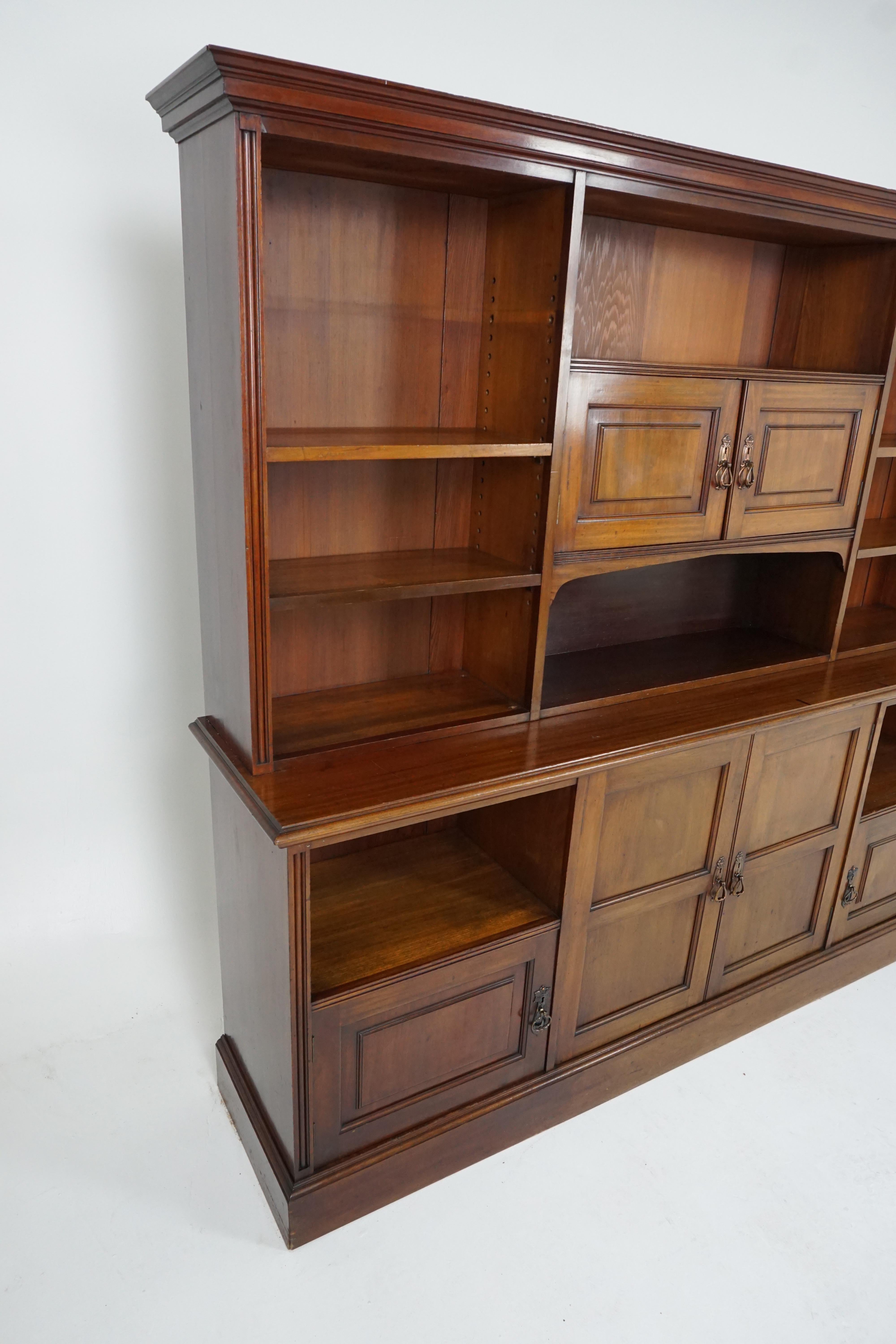 Antique Victorian Walnut Open Bookcase, Scotland 1875, H519 For Sale 2