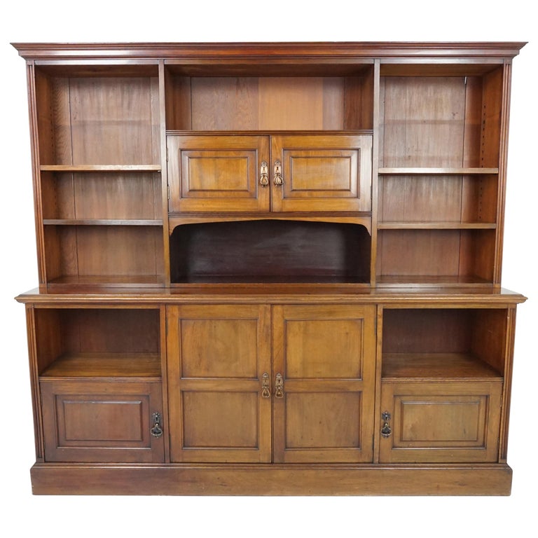 Antique Victorian Walnut Open Bookcase, Scotland 1875, H519 For Sale at 1stDibs