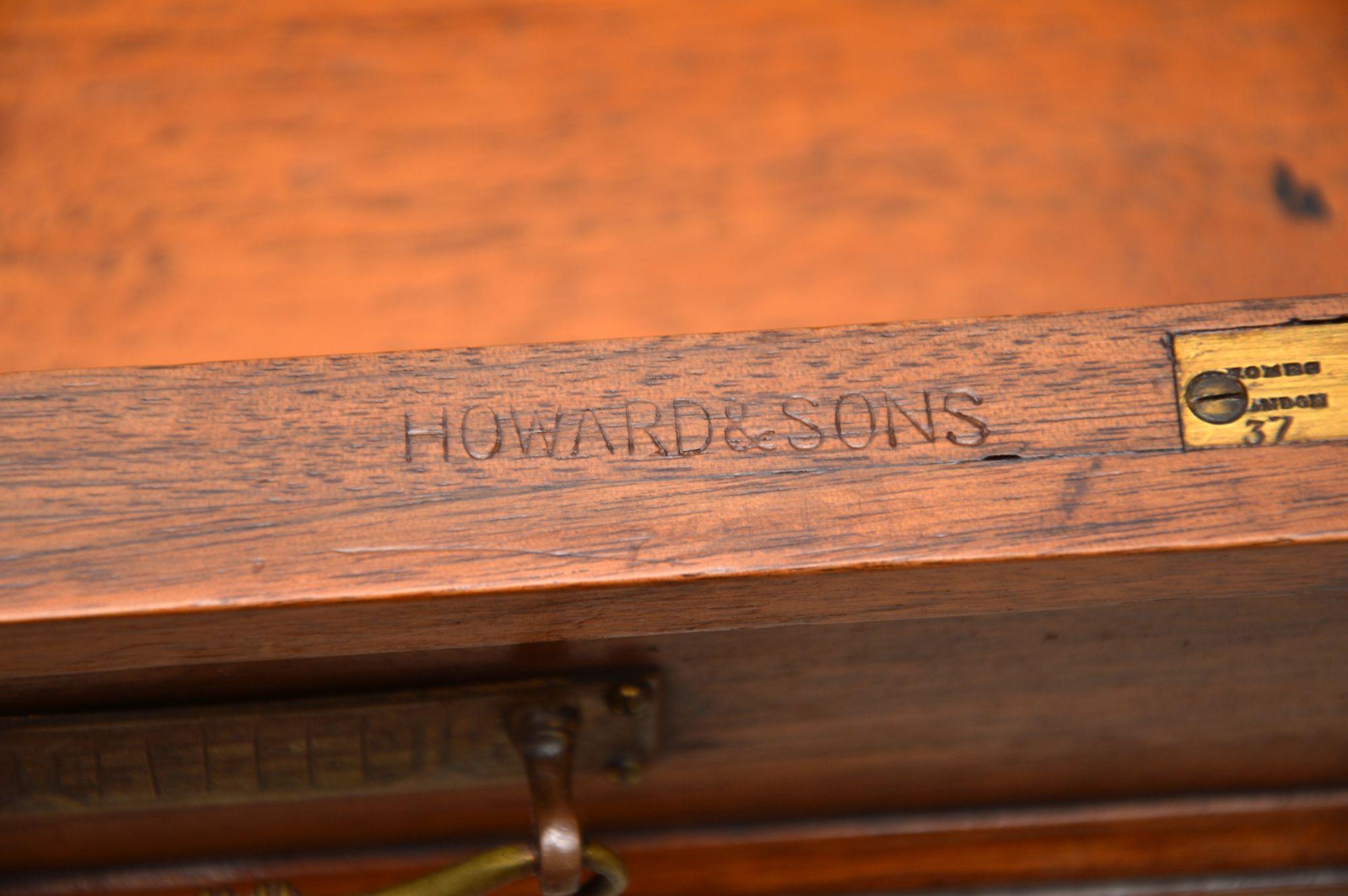 Antique Victorian Walnut Pedestal Desk by Howard & Sons 6