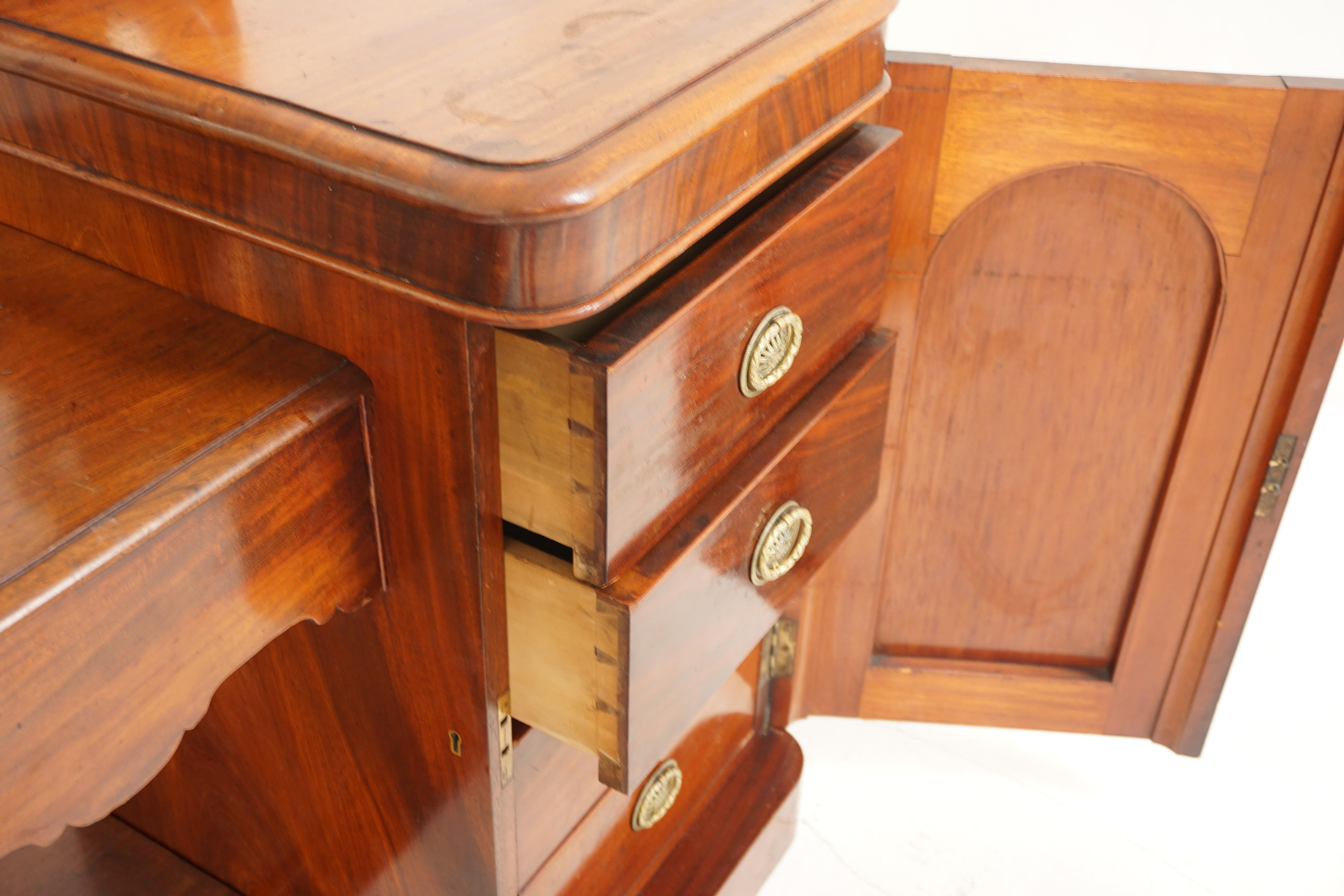 Antique Victorian Walnut Pedestal Vanity Dressing Chest, Scotland 1880, H337 For Sale 2