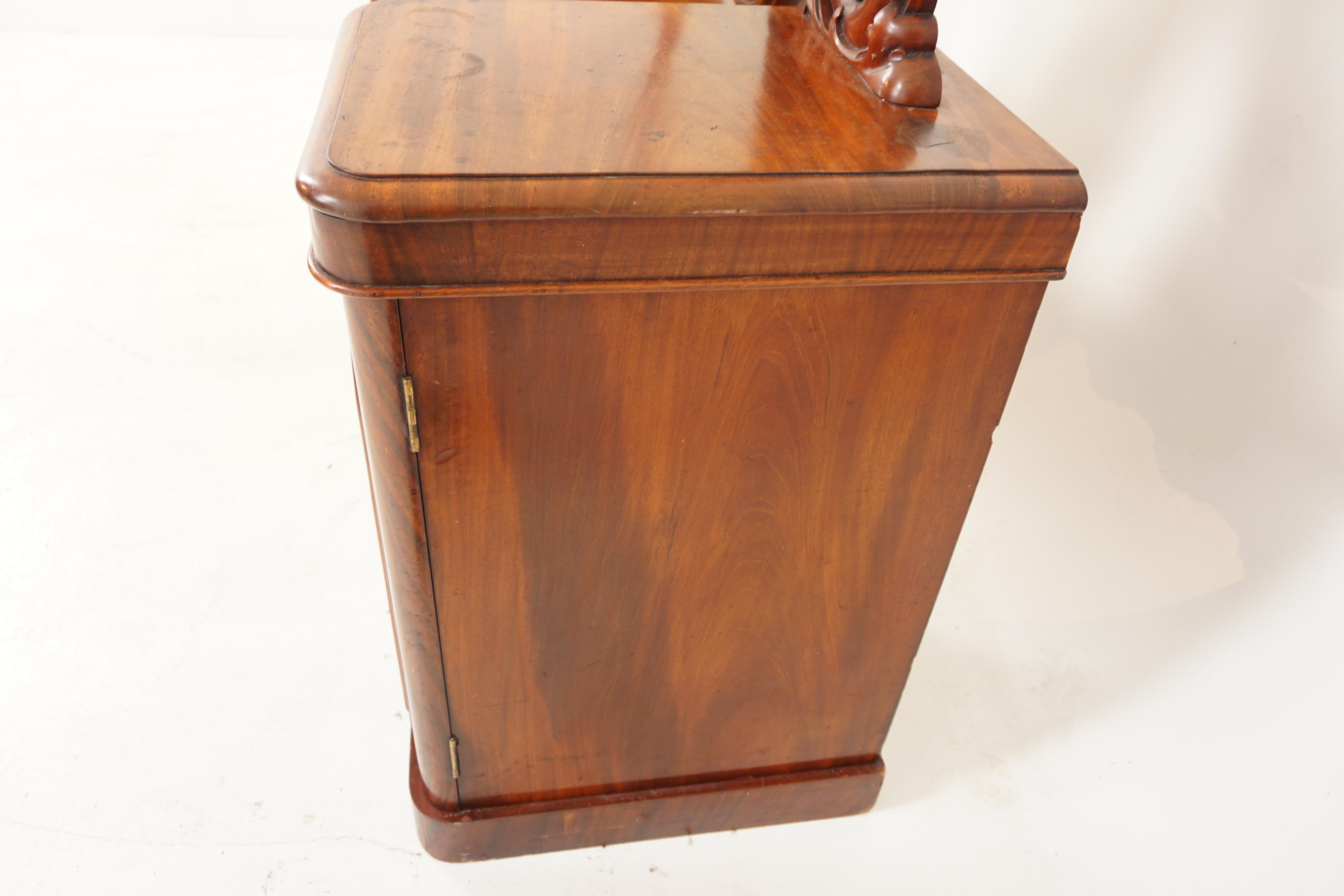 Antique Victorian Walnut Pedestal Vanity Dressing Chest, Scotland 1880, H337 For Sale 4