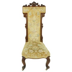 Chaise de prière en noyer de l'époque victorienne:: Chaise Prie Dien:: Ecosse 1870:: 1638