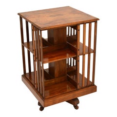 Antique Victorian Walnut Revolving Bookcase