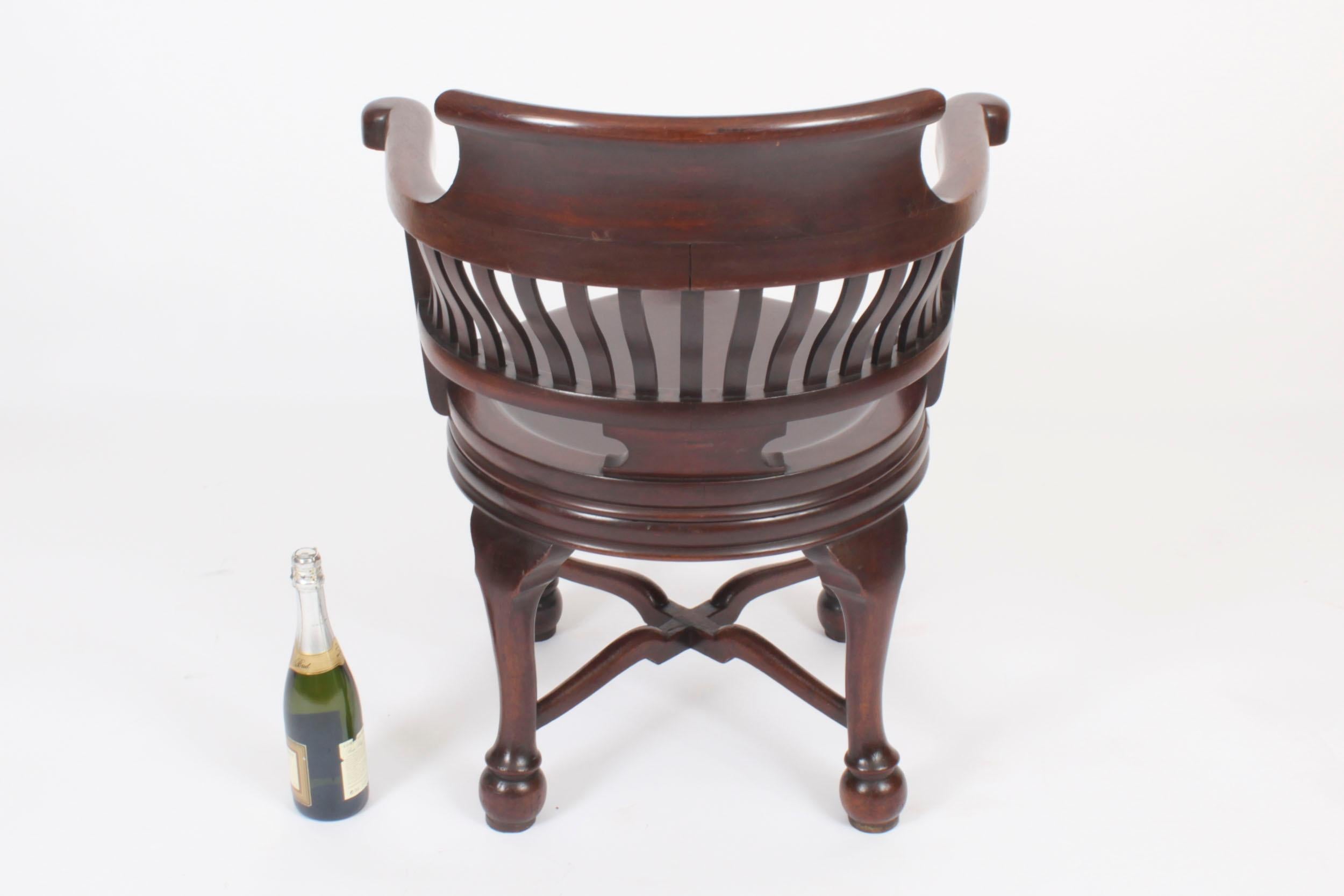 Antique Victorian Walnut Revolving Desk Chair c.1880 19th Century For Sale 6